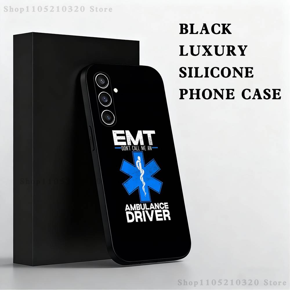 

EMT EMS Ambulance Phone Case For Samsung S25,S24 Ultra,S20,S30 plus,S22 plus,S23,S30 Ultra 5G Silicone Black Shell SamsungA31