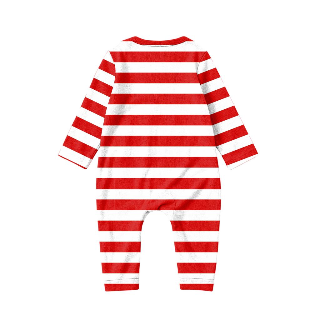 Family Matching Christmas Pajamas Set with Neck Long Sleeve Top and Pants