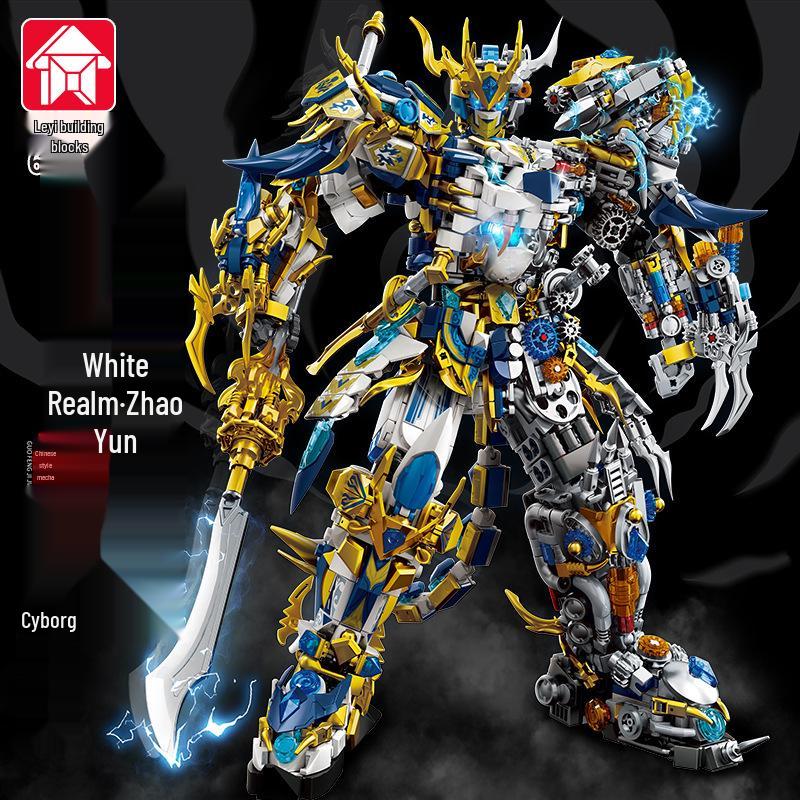 Yue Yi Black Tiger Zhao Yun & Guan Yu Mecha Three Kingdoms Building Blocks Toy