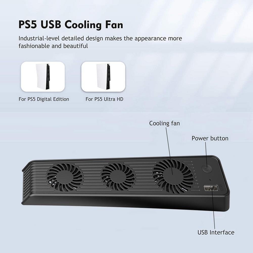 AOLION ALP5035001 For PS5 Game Console ABS Cooling Fan Mute USB Fan Cooler