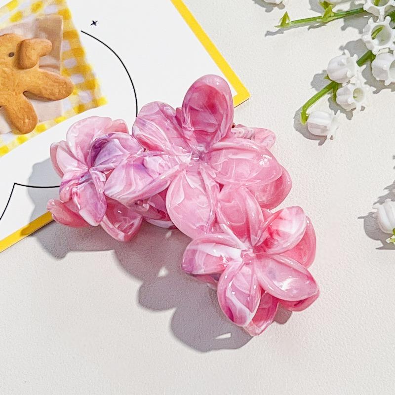 Arc-shaped Oval Grab Clip Marble Gradient Color Ponytail Bun Shark Clip High-end Hair Accessory Hair Clip