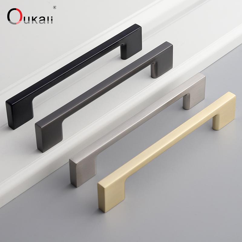 Oukali Modern Design Pull Down Kitchen Hardware Kitchen Cabinets Door Pull Handle Chrome Drawer Handle