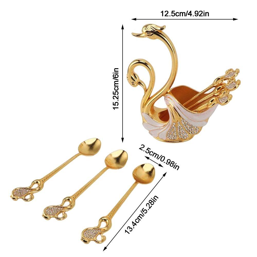 7PCS Decorative Swan Base Swan Dinnerware Set Swan Tableware Holder For Stirring Mixing