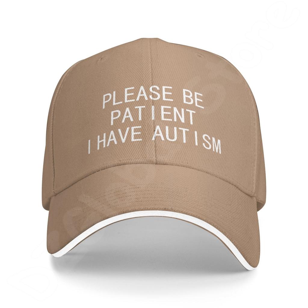 Please Be Patient I Have Autism Letter Casual Washed Cotton Baseball Cap Men Solid Denim Dad Hat Visor Outdoor Trucker Caps
