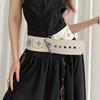 Y2k Leather Waist Belt Gothic Dress Jeans Belt Fashionable Women's Rivet Belt  Streetwear