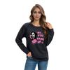 Women's Casual  Raglan O-neck Long Sleeve Halloween Print Top