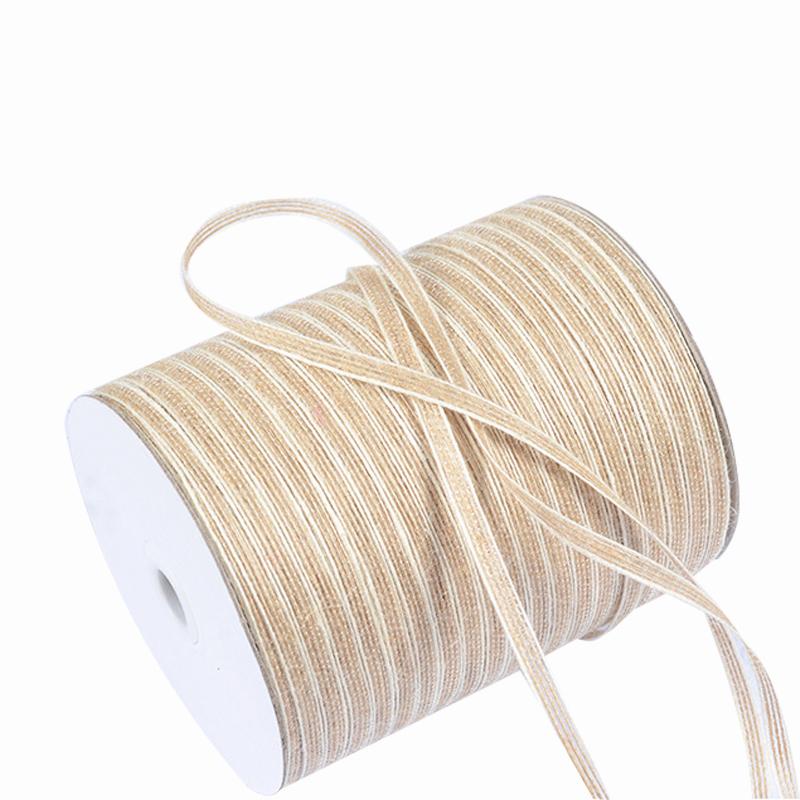 

10 м/рулон Винтажная джутовая мешковинная лента с кружевом Рустикальное украшение для свадебной вечеринки Рождество Новый год DIY Крафт Упаковочная лента для подарков S