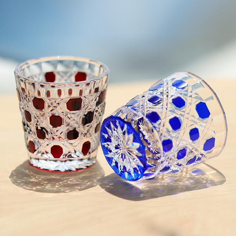Luxury 35Ml Edo Kiriko Multi-Color Soju Glass Cup Japanese Style Hand Cut S Glass For Whiskey Tequila 1.2Oz Korea