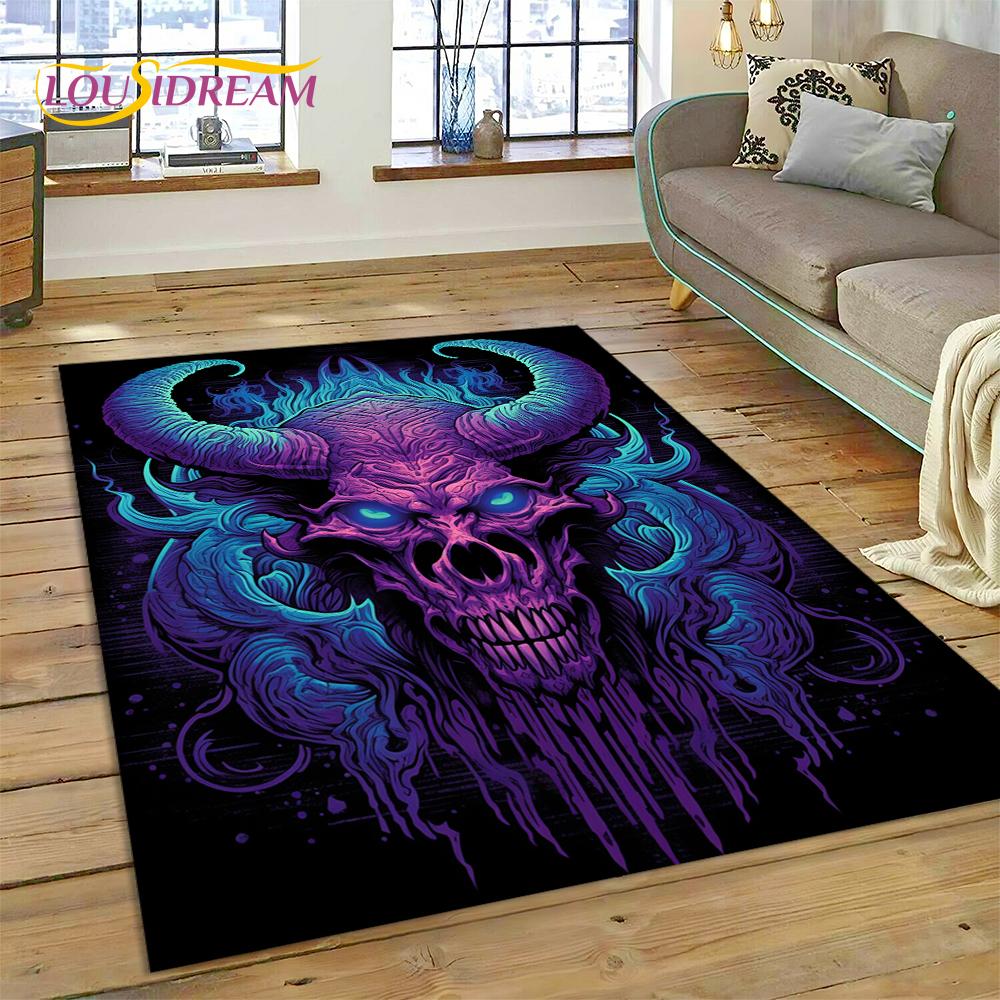 Gothic Horror Monsters Demon Ghost Carpet Rug for Bedroom Living Room Home Sofa Decoration,Children Game Large Decor Floor Mat