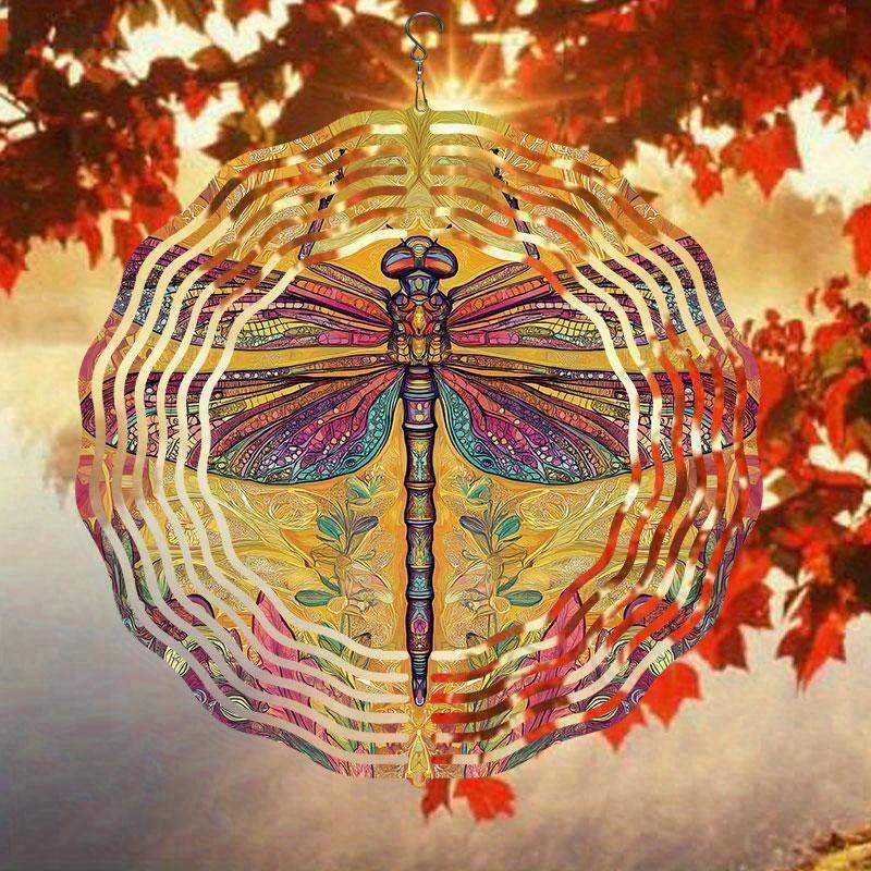 10 Inch Hanging Wind Spinner with 360 Degree Hook for Balcony Garden Decor Spring Summer Outdoor Decoration