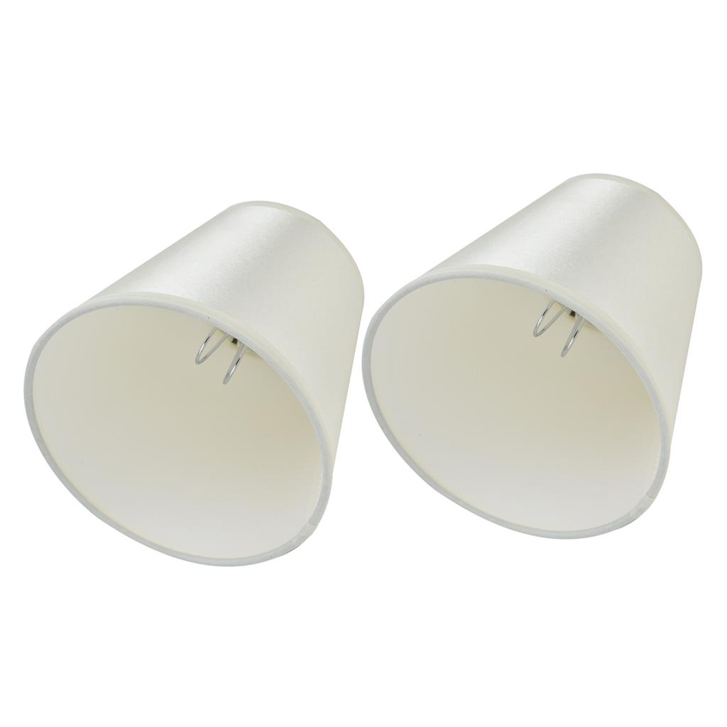 2PCS Modern Fabric Lampshade Clip On Wall Lamp Chandelier Lamp Shade for E14 Screw Table LightPT11 Beige