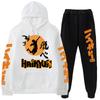 Volleyball Boy Hoodies Pants Sets Anime Suit Sweatshirt Streetwear Men Women Pullover Suit Tracksuit Sportwear Spring Autumn