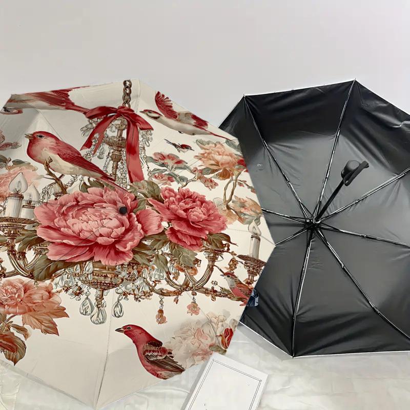 1PC Chandelier Flowers Umbrella-8-Rib Reinforced, Automatic Open, Lightweight & Durable, Cute Fashion Accessory for Outdoor-P65