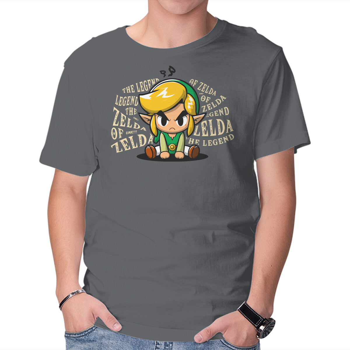 Unisex Crew Neck T-Shirt The Legend Link Graphic Short Sleeve Casual Tee S
