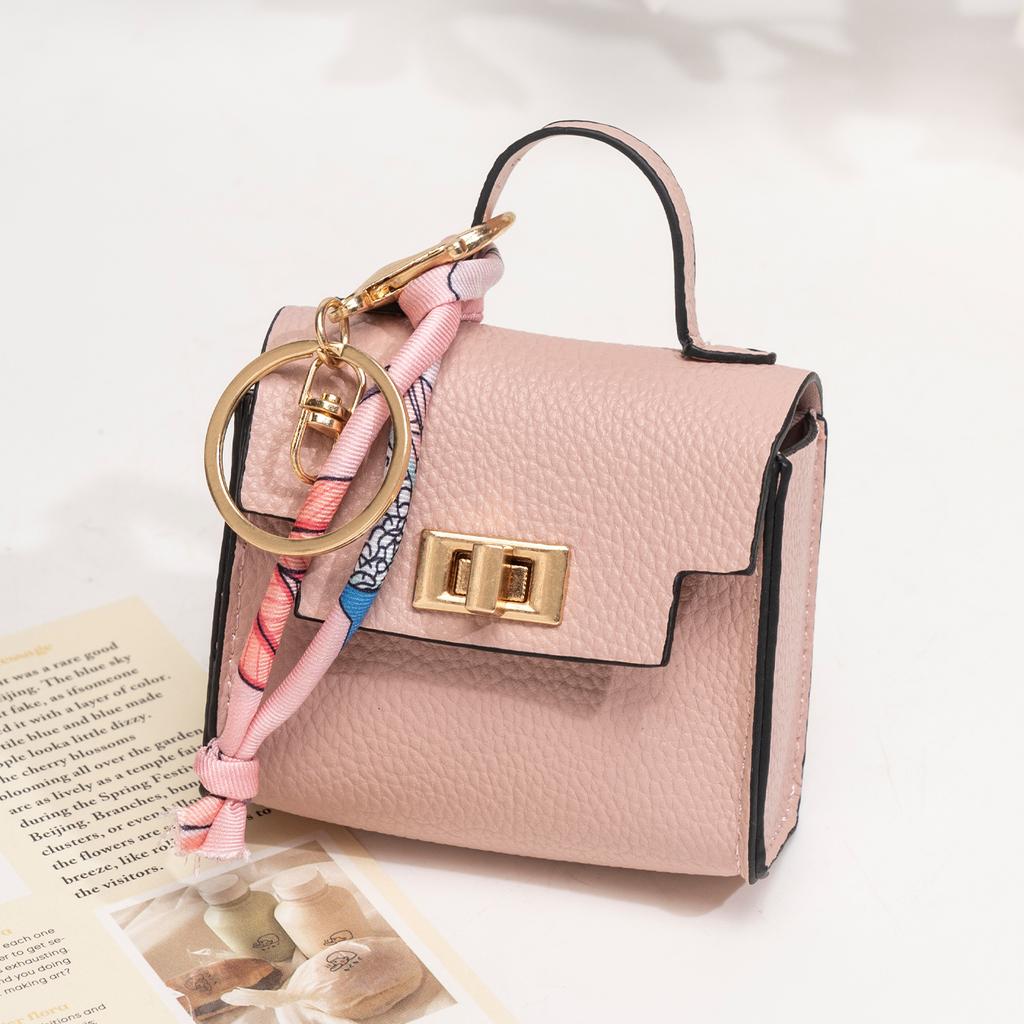 Mini wallet light luxury bag pendant mini platinum bag cute creative car key chain charm lipstick headphone case