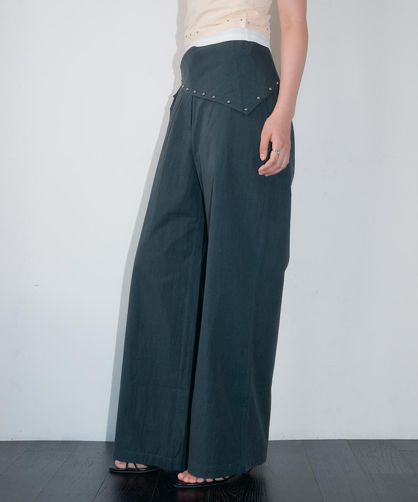 Hombadittingjeu Detachable Stud Belt Pants (Navy)