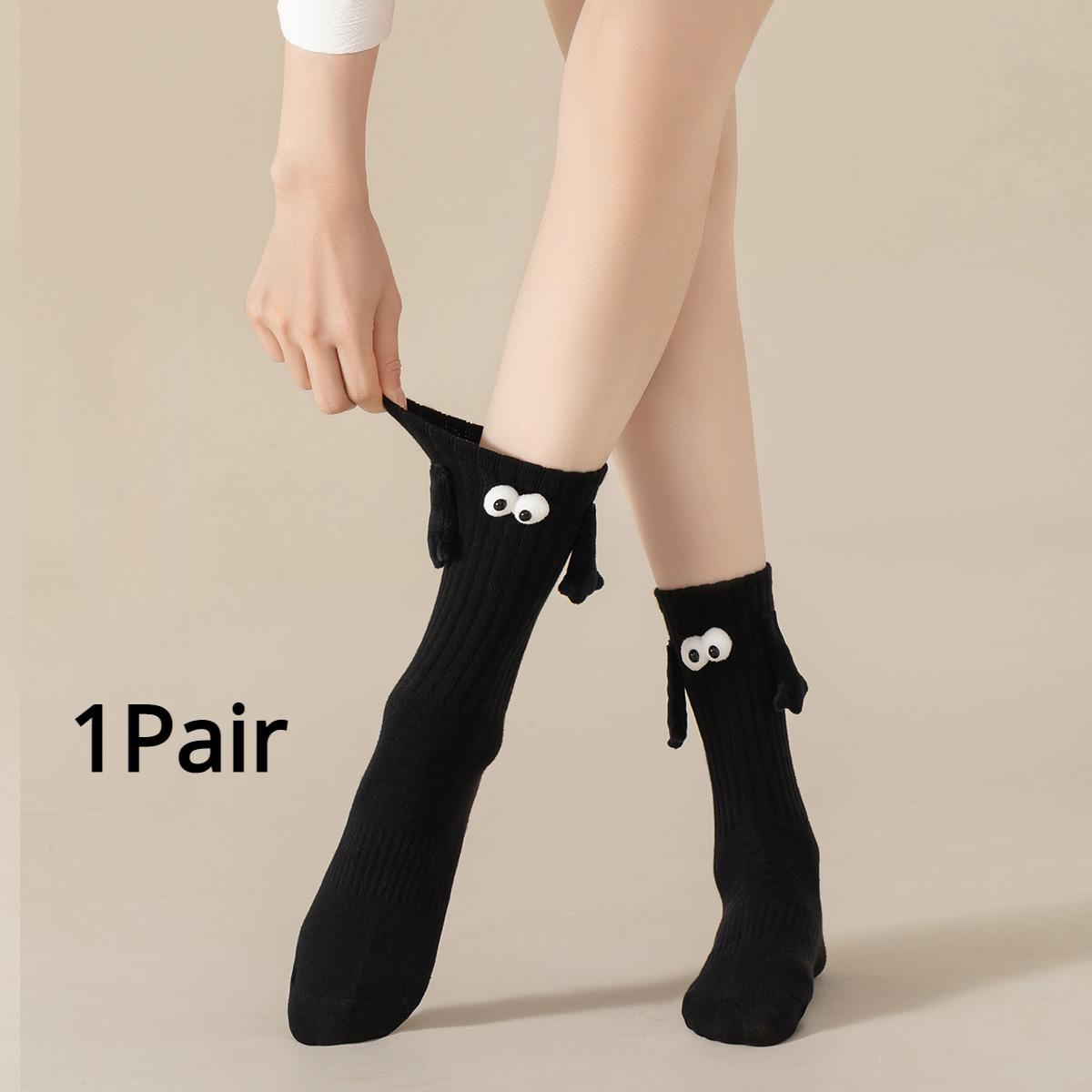 

4 пары парных носков, носки «рука об руку», новые милые хлопковые креативные магнитные носки «держатся за руки», корейские носки средней длины, праздничный подарок