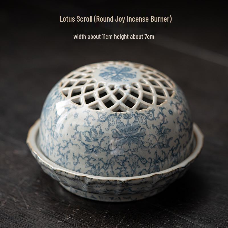 Blue & White Incense Burner: Aromatherapy Coil & Agarwood Fumigation, Indoor Sandalwood Burner, Creative Home Ornament.