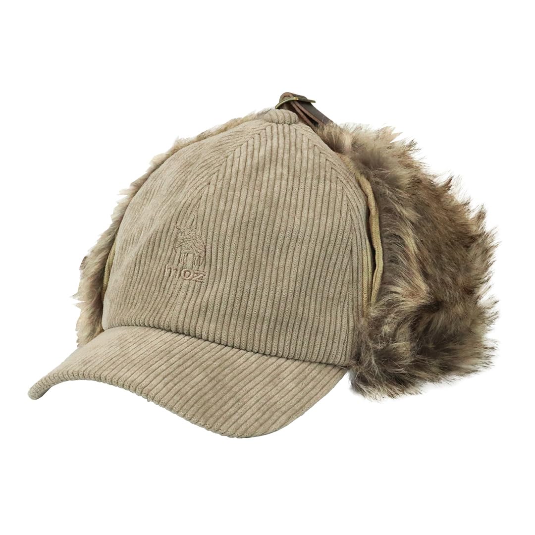 Flight Moz Earflap Pilot Beige [moz] Cap, Cap, Women s & Men s Hat, Hat, Brand, Corduroy, Logo, Fur, Warm, Autumn/Winter, бежевый