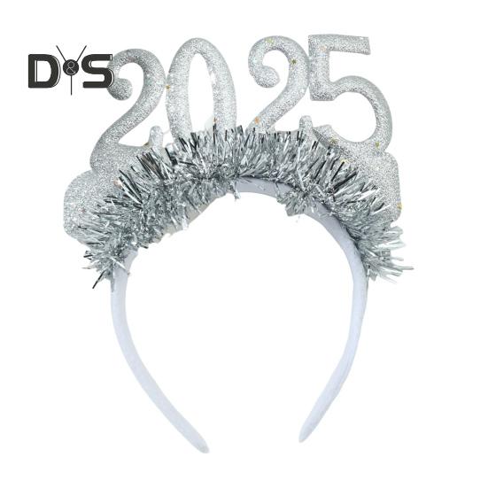 

2025 Пов язка на голову Блискучий блиск Новий рік Святкування Музичні фестивалі Легкий обруч для волосся Аксесуар для волосся срібний