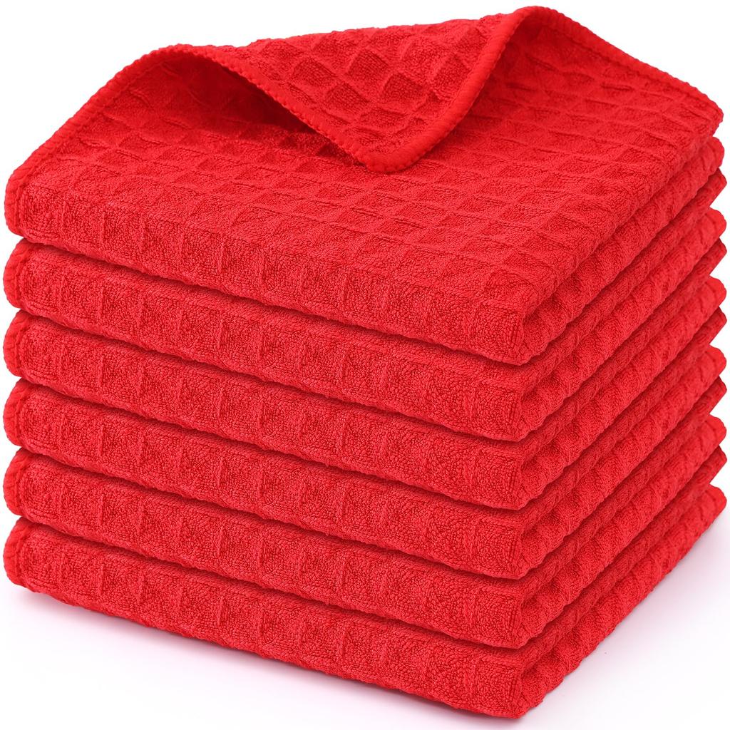 Olanly Kitchen Towels Premium Microfiber Waffle Weave Kitchen Cleaning Rags Ultra Absorbent Dish Towel Reusable Daily Dish Cloth