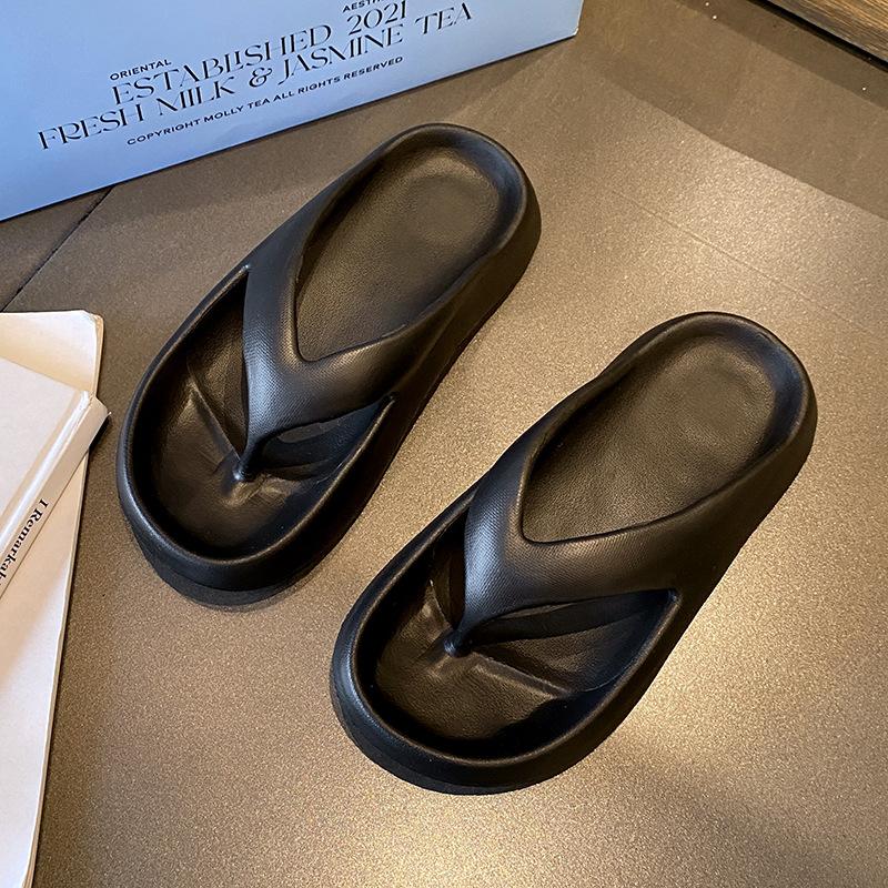 Flip-flops women's summer foot pinch thick bottom wear sandals beach couple new men's bathroom bath non-slip slippers