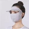 Women Sporty UPF Sun Mask with Visor - Ice Sliky Fiber Breathable Lightweight Summer, Washable Reusable Face Cover for Outdoor Activities