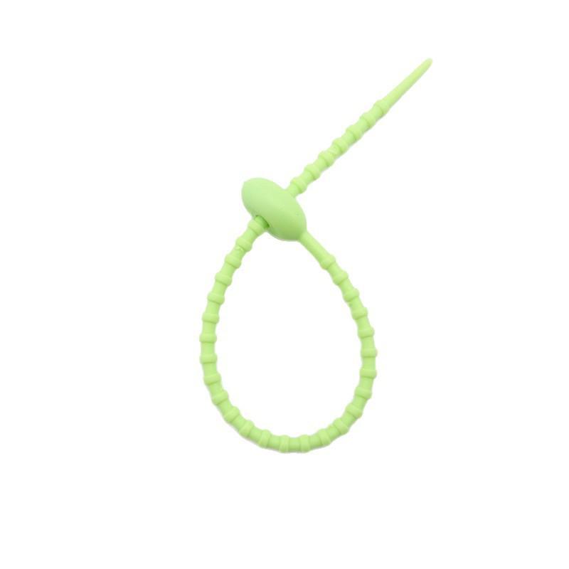Multicolor TPR Silicone Zip Ties: Elastic Self-Locking, Reusable Cable Organizers & Keychain Pendants.