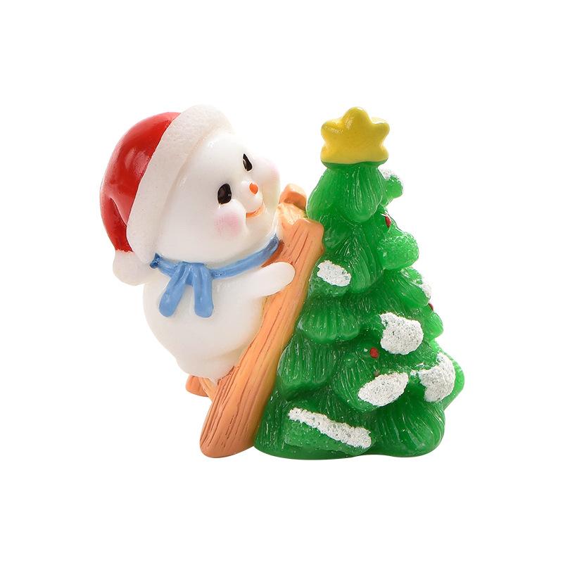 Christmas Hug Christmas Micro-landscape Snow Scene Decorative Items, Cute and Fun Little Snowman Resin Handicrafts