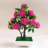 Artificial Flower Plant Rose Potted Bonsai Office Garden Desktop Ornament Decor