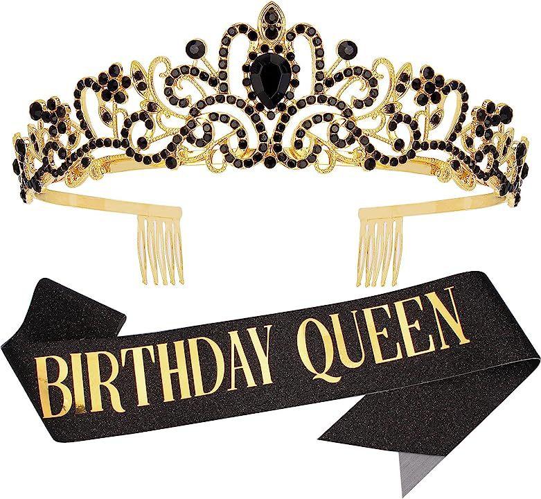 1/2set Birthday Shoulder Strap Crown Dress Up Set Birthday Queen/Girl Set Ceremony Shoulder Strap Party Decoration Supplies