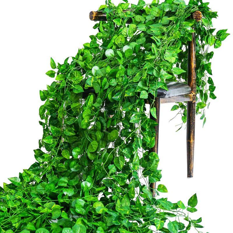 Artificial Hanging Plants Vine Leaves Green Festival Garland Outdoor Home Room Wedding Party Scrapbook Diy Garden Box Decoration