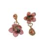 Silver Needle Diamond Asymmetrical Crystal Flower Earrings Exaggerated Sweet Temperament Earrings Premium Versatile Earrings