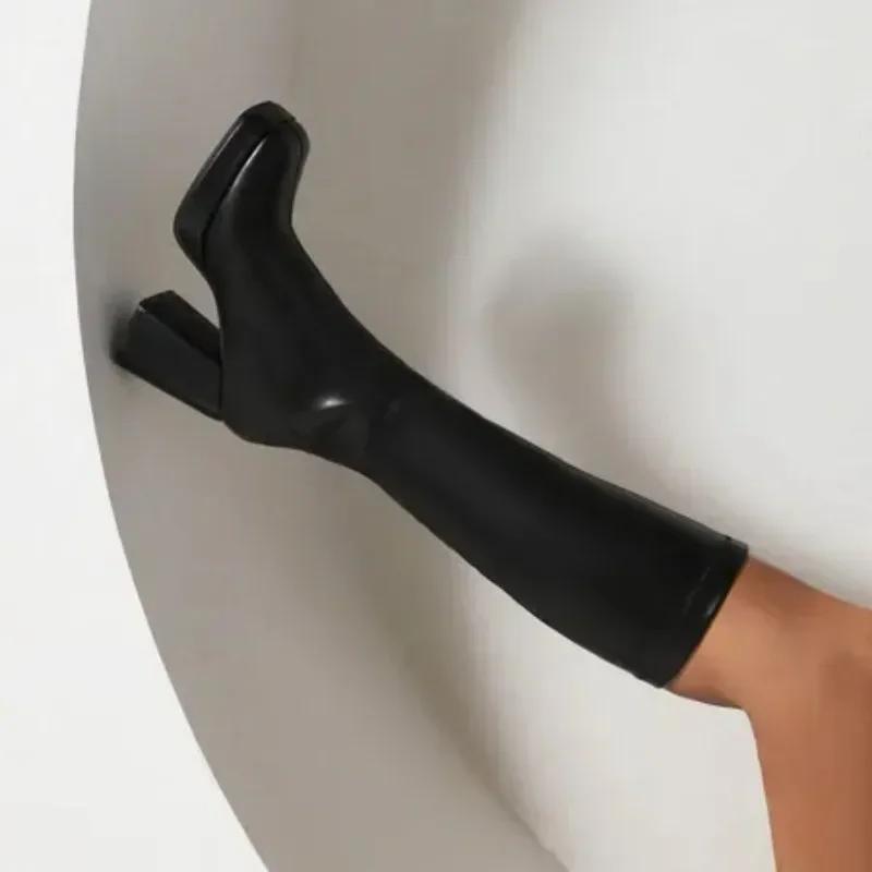 Outono/Inverno Novo Salto Alto Grosso Sola Grossa Moda Grande Botas de Cavaleiro para Mulheres