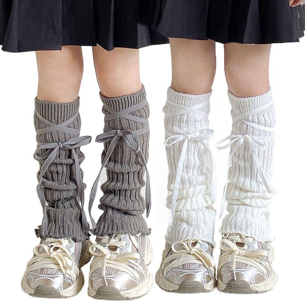 Korean Style Solid Color Lace Leg Warmers Knitted Lace Trim Foot Cover Soft Fabric Elastic Lolita Style Socks Children Wear