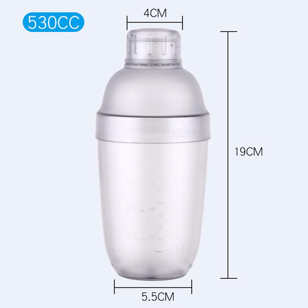 350/530/1000ml Plastic Cocktail Shaker Cup Scale Wine Beverage Drink Party Mixer