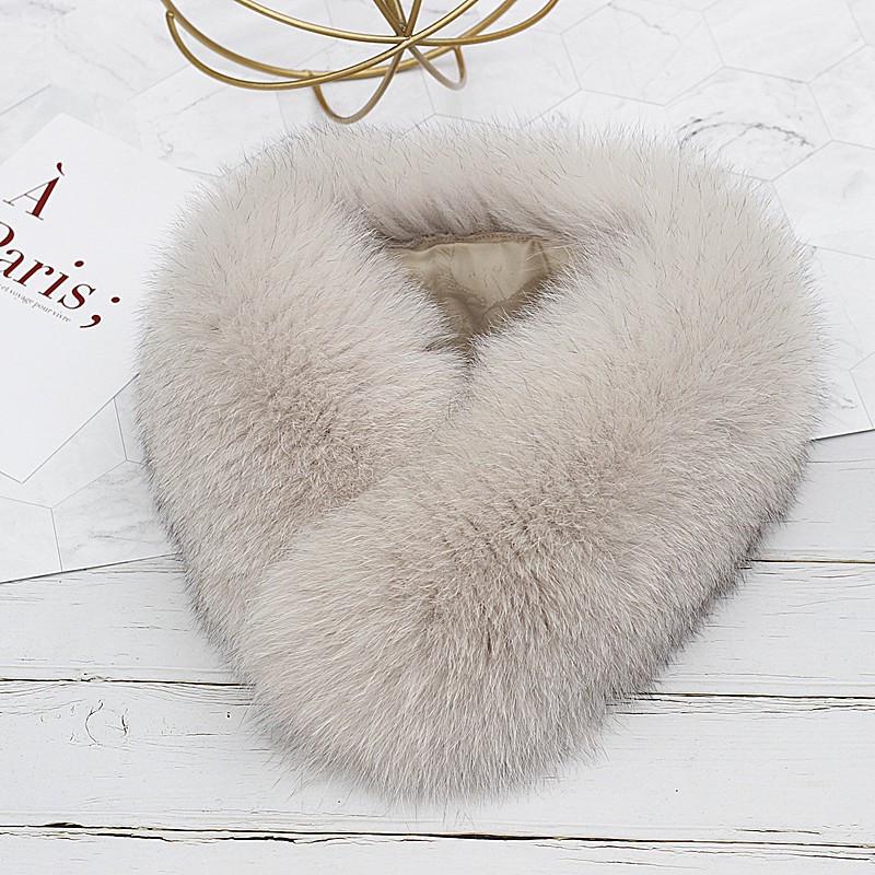 Faux Fur Snood Scarf with Magnetic Fox Fur Collar - Trendy Hanfu Down Jacket Accessory