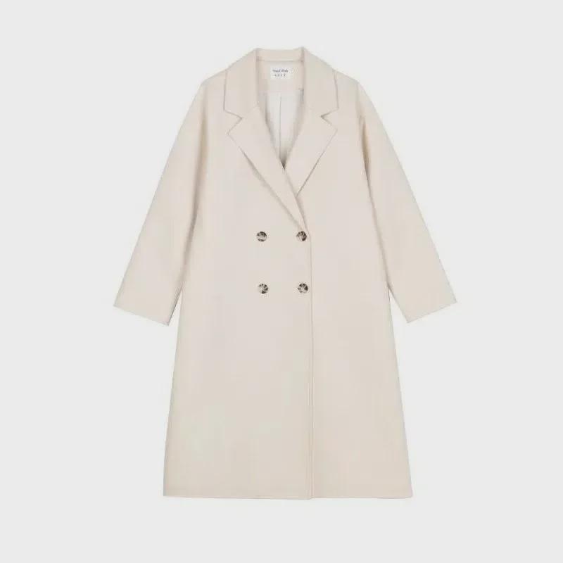 Petite Woolen Coat for Women - 2025 Autumn/Winter, Hepburn & Korean Style (350g)