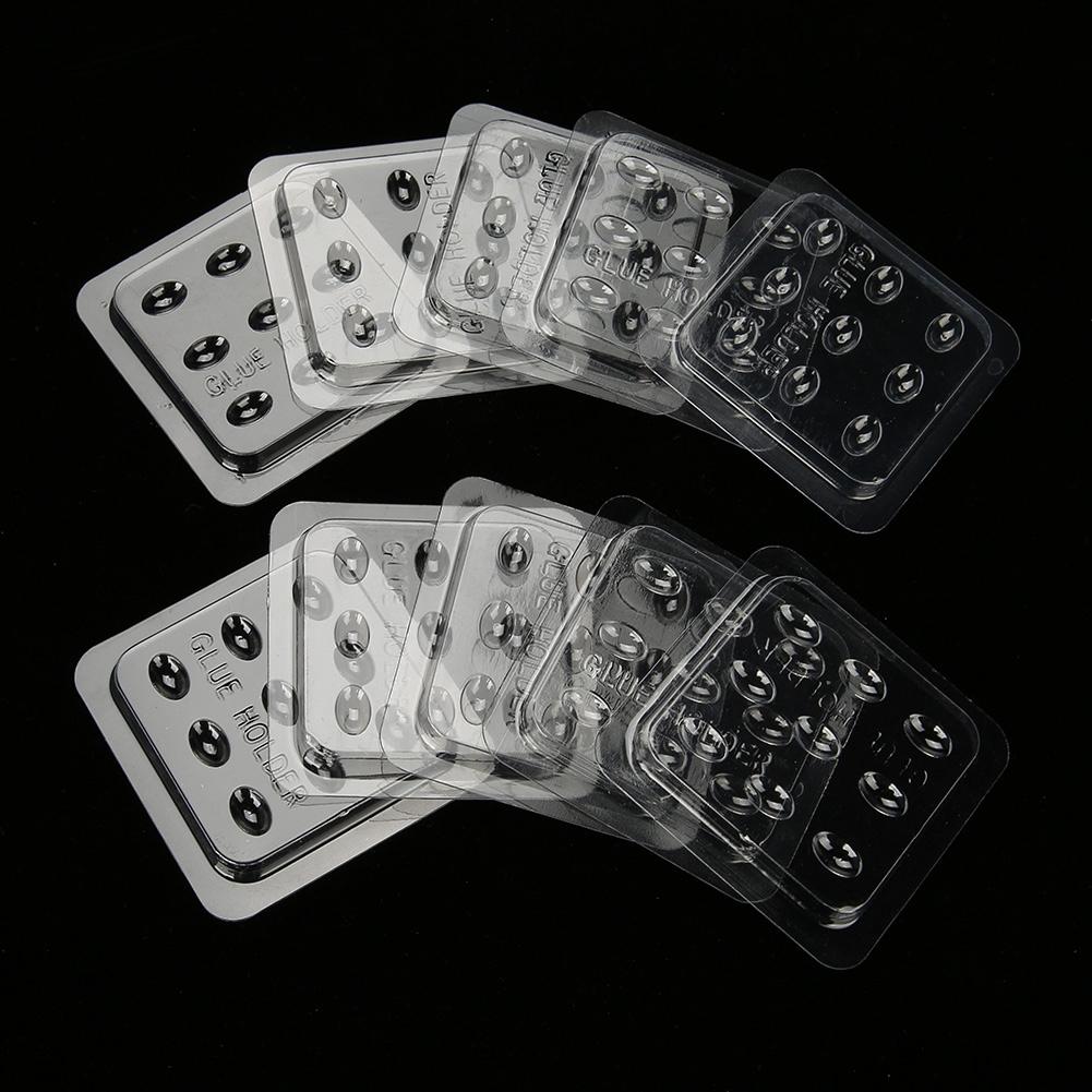 

10 Pcs Plastic False Eyelash Glue Gasket Eyelash Extension Holder Adhesive Pallet