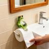 Bathroom Organizer Paper Holder Stand Creative Frog Figure Tissue Roll Dispenser for Wall Mounted Home Decoration