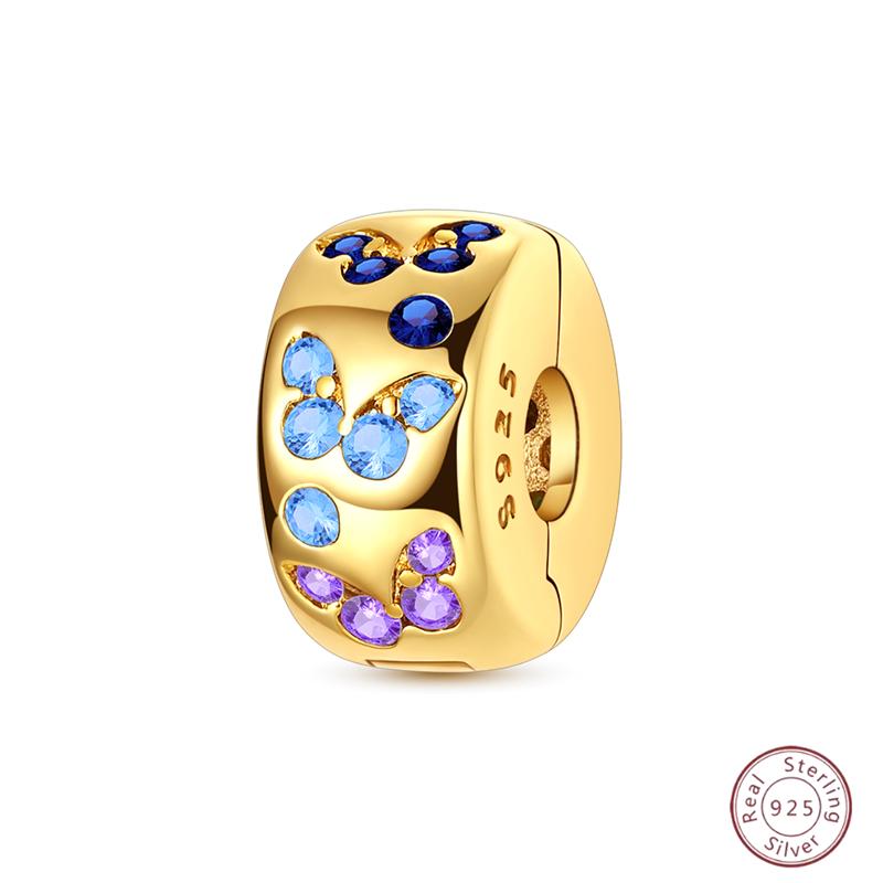 New Original Copper Beaded Bow Charm Blue Beads For Women Exquisite Diy Birthday Jewelry Gifts