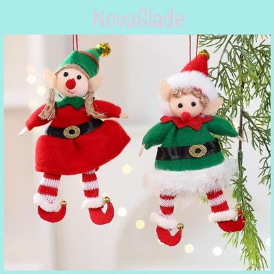 Christmas Elf Doll Ornament With Fabric Material For Holiday Tree Decorations