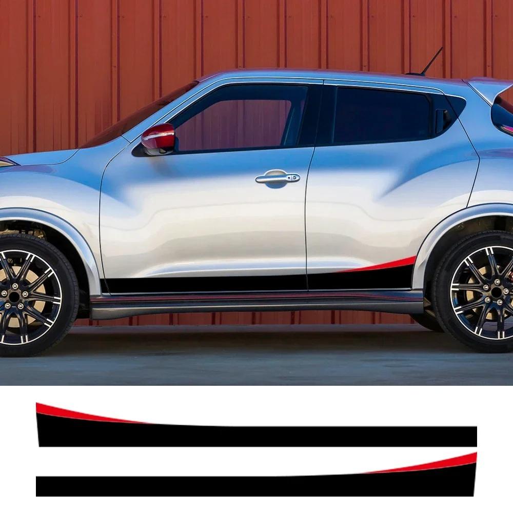 2PCS Car Door Side Skirts Stickers Racing Stripes Vinyl Decals Waterproof Auto Decoration Stickers Accessories For Nissan Juke