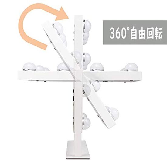 Nusvan Hollywood Actress Three Color Lighting Adjustable 10x Magnification Mirror, Tabletop, Modes, Brightness, (25x30cm)