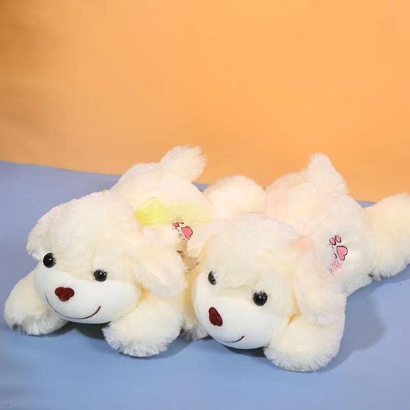 White Smiley Face Scarf Dog Car Plush Toy Children'S Doll Throw Pillow Grab Machine Doll Activity Gift