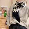 New knitted small scarf women's wool scarf autumn and winter small ears letter camellia narrow scarf