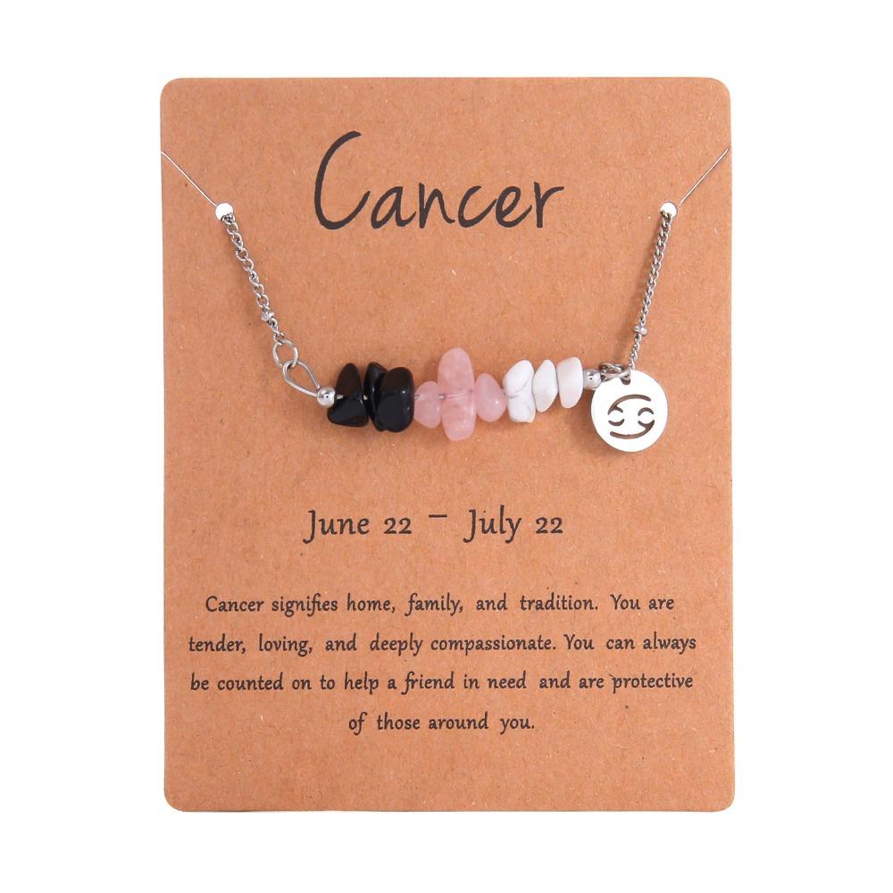 Natural Crushed Stone Natural Stone Beaded Choker Hand Braid Constellation Charm  Female Jewelry