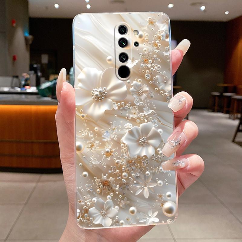 Custodia Per Xiaomi Redmi Note 8 Pro Note8 Capa Fiore Farfalla Protettiva Sottile Custodie Trasparente Morbido Silicone TPU Copri Telefono