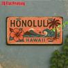Honolulu Hawaii Strand Vintage Metallschild 11,8x5,9 Zoll Retro Blechwandkunst für Bar Heimdekoration