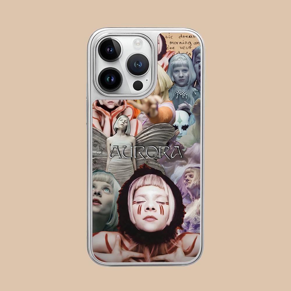 Aurora Aksnes Silver Plating Mobile Phone Case for iPhone 17 16 15 14 13 12 11 Air Pro Max Plus Colorful Cover iPhone 11